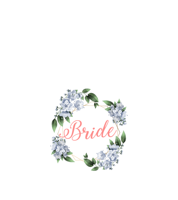 BRIDE blue floral model alb pe tricou