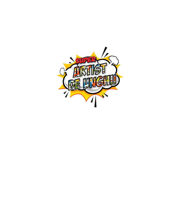 Super Artist de unghii model alb pe tricou