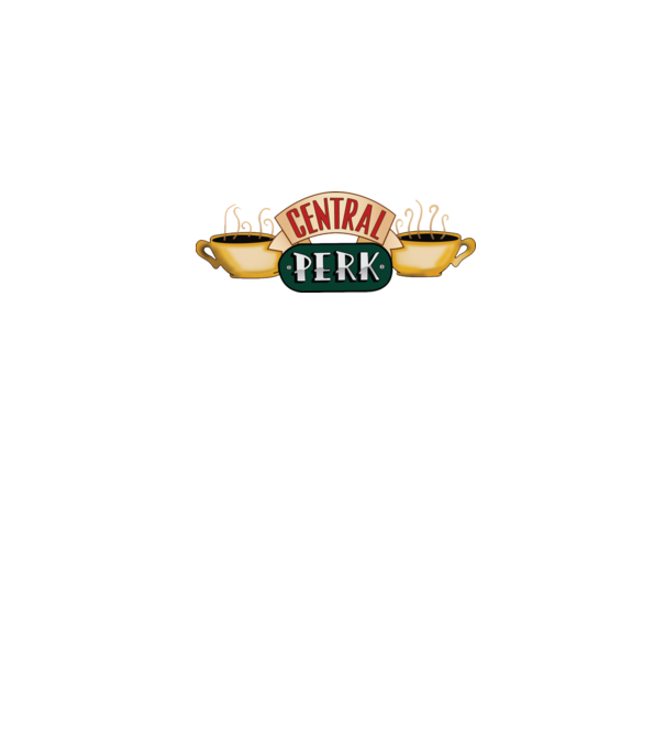 Central perk model alb pe tricou