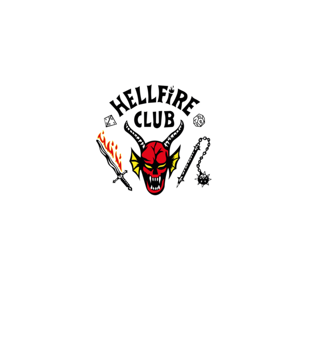 HELLFIRE CLUB model alb pe tricou