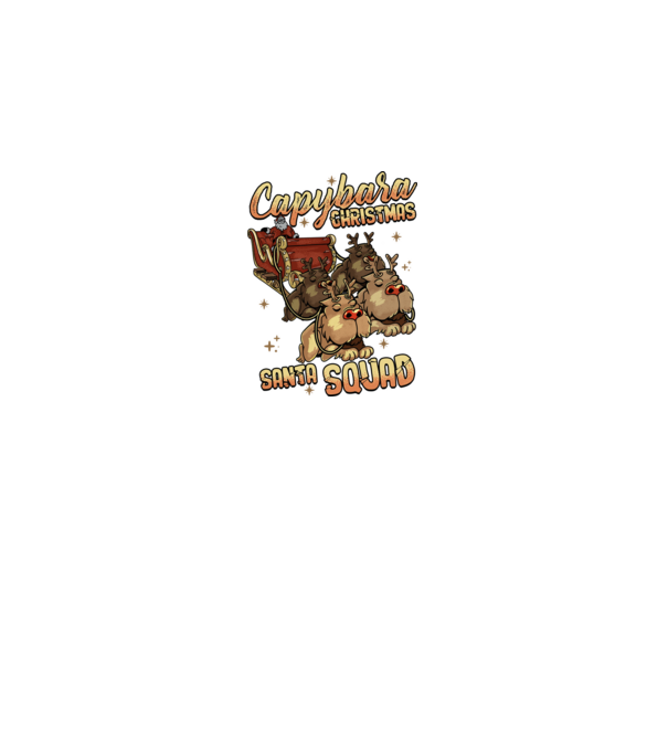 Capybara christmas santa squad model negru pe tricou
