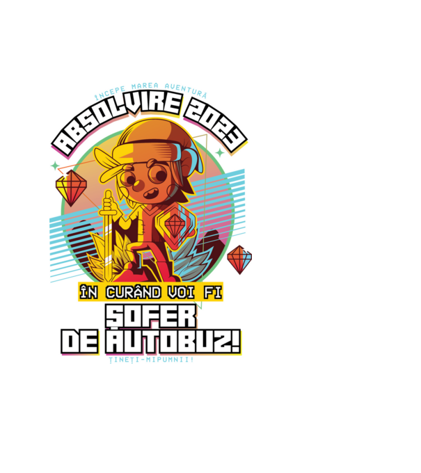 absolvire 2023 șofer de autobuz model negru pe tricou