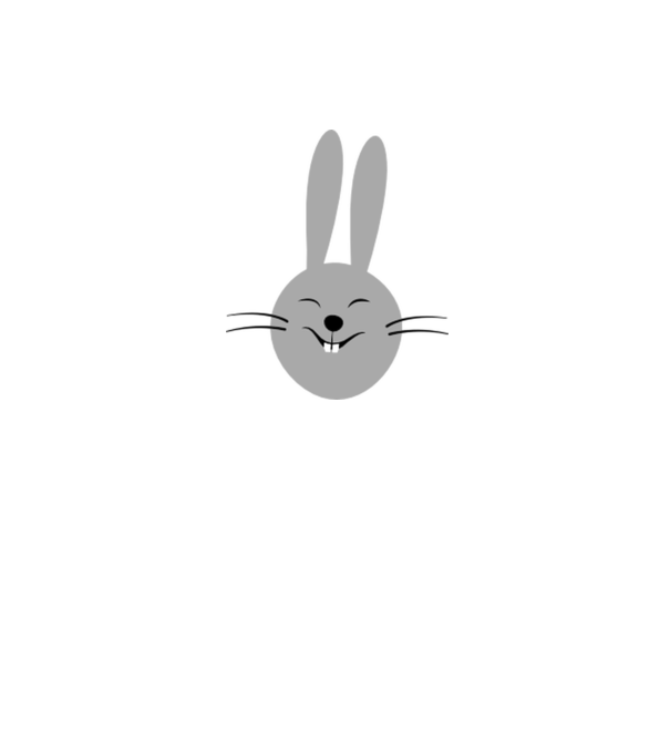 rabbit model alb pe tricou