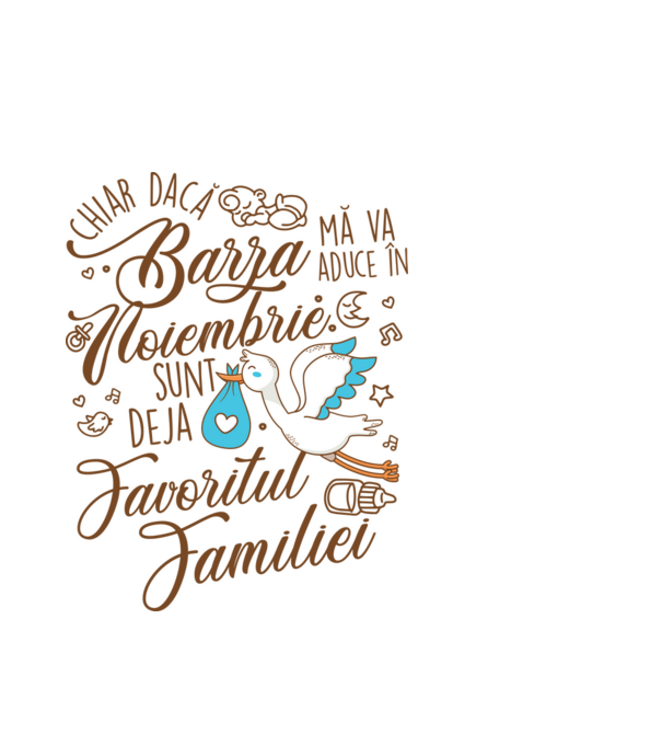 Favoritul familiei NOIEMBRIE model alb pe tricou