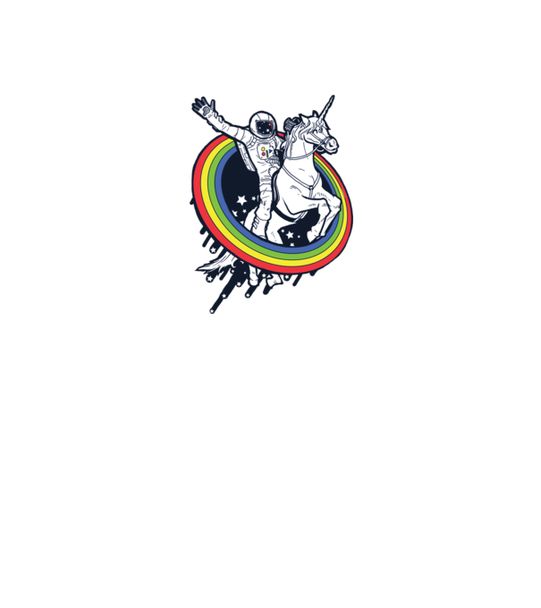 Unicorn Spaceman model albastru regal pe tricou