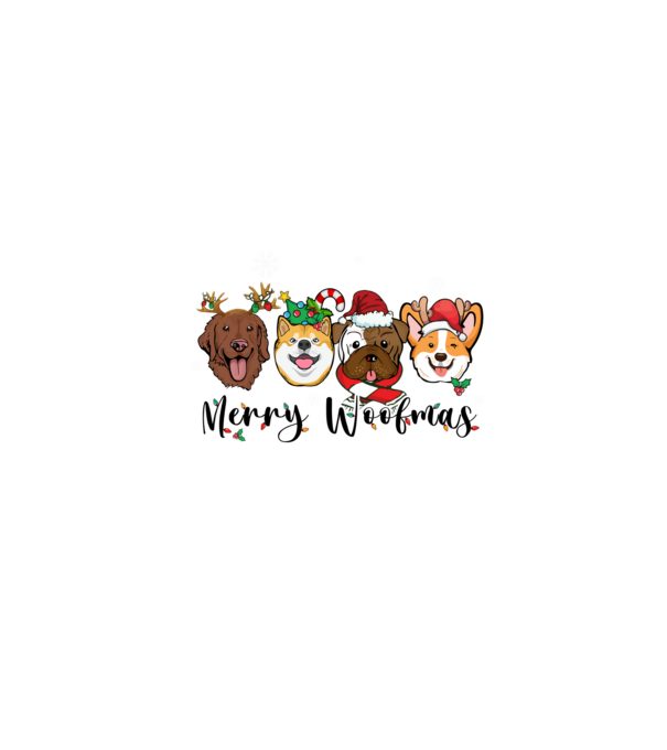 Merry woofmas 2 model alb pe tricou