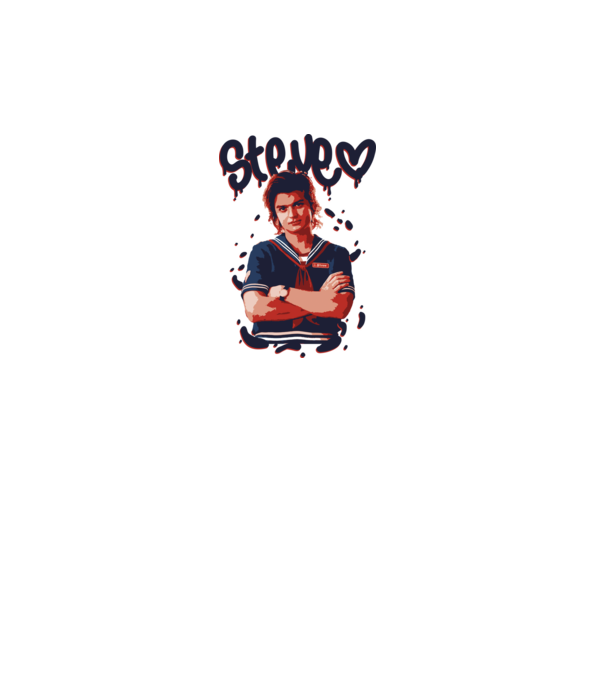 steve stranger things model roz pe tricou