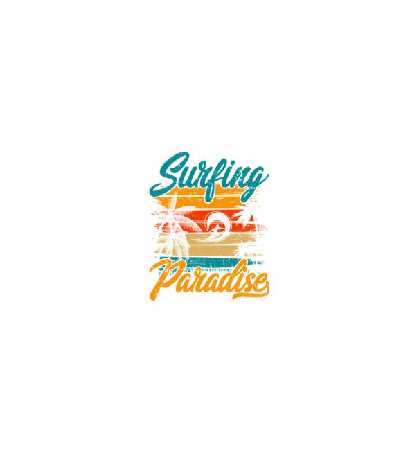 Surfing Paradise model negru pe tricou