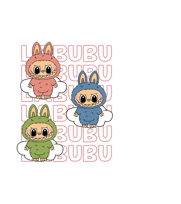 LABUBU model alb pe tricou
