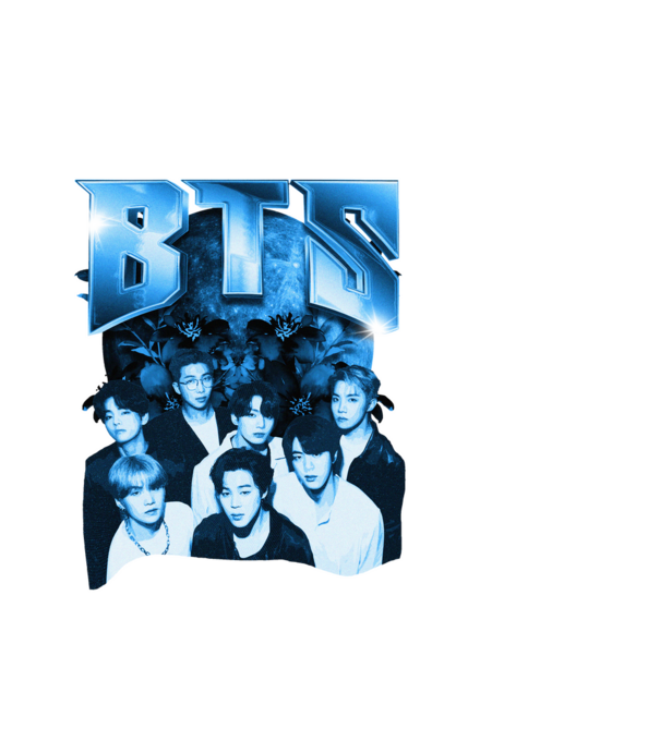 BTS model alb pe tricou