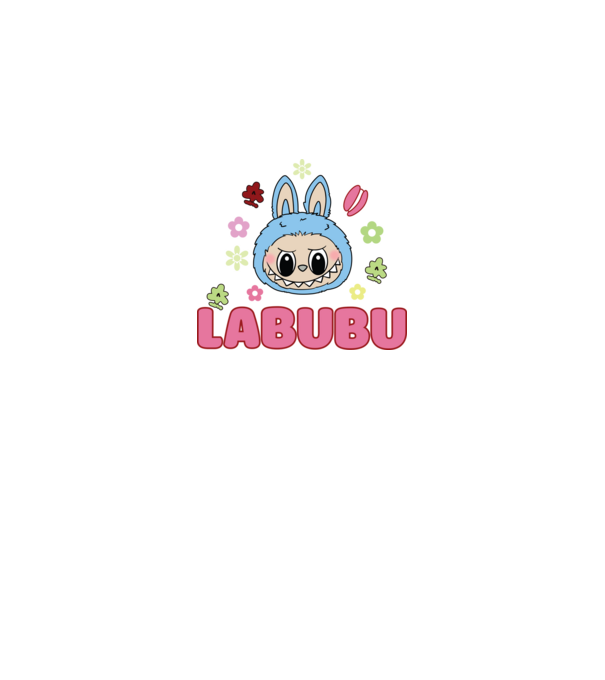 Labubu model negru pe tricou