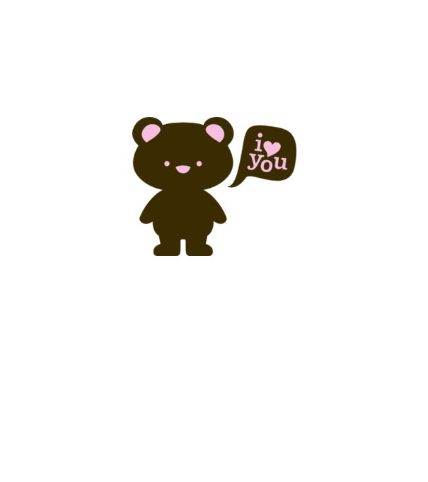 I Love You Bear model alb pe tricou