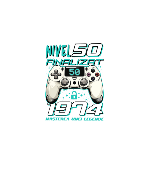 Nivel finalizat 50 1975 model negru pe tricou