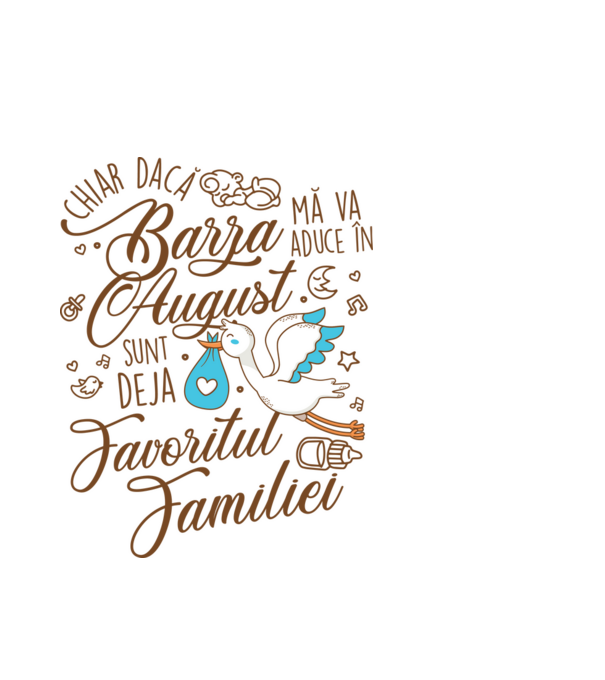 Favoritul familiei AUGUST model alb pe tricou