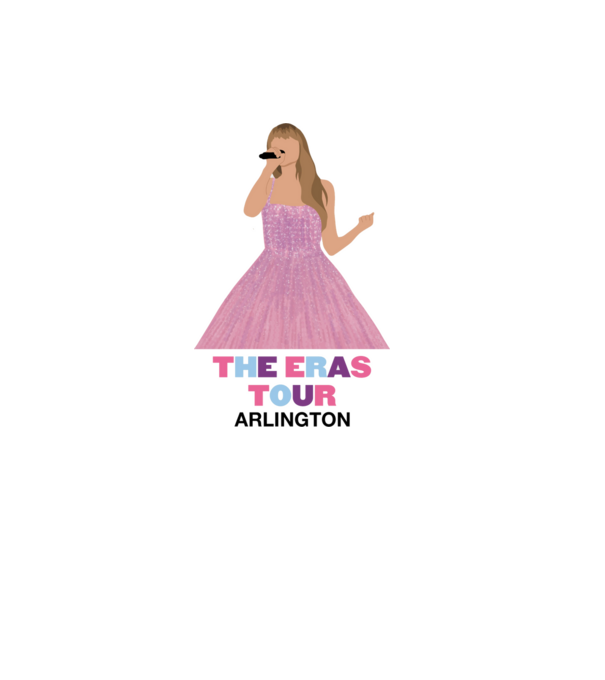 Taylor Swift The Eras Tour Arlington model alb pe tricou