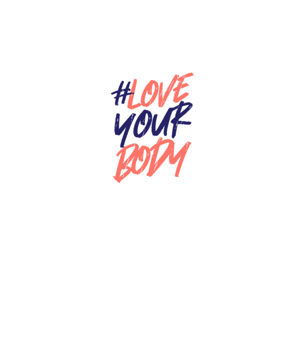 #loveyourbody model alb pe tricou