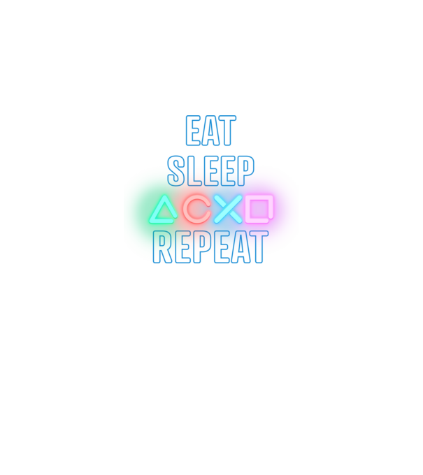 Eat sleep PS model negru pe tricou