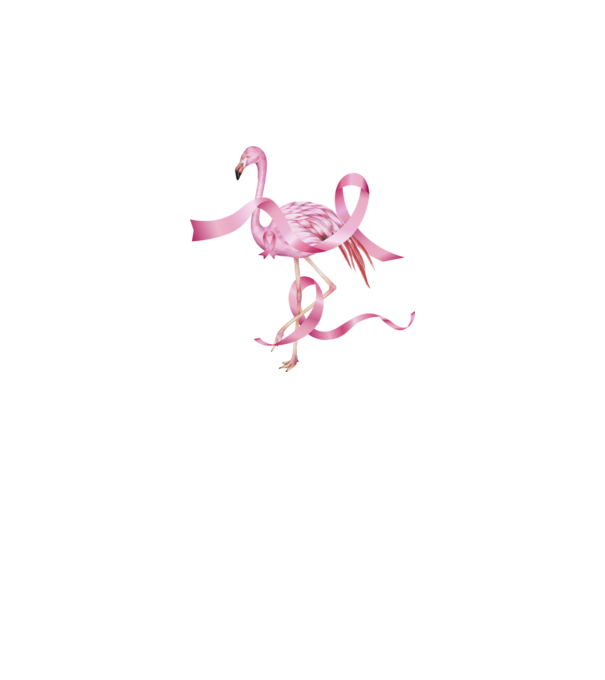 Împotriva Cancerului de sân flamingo model negru pe tricou