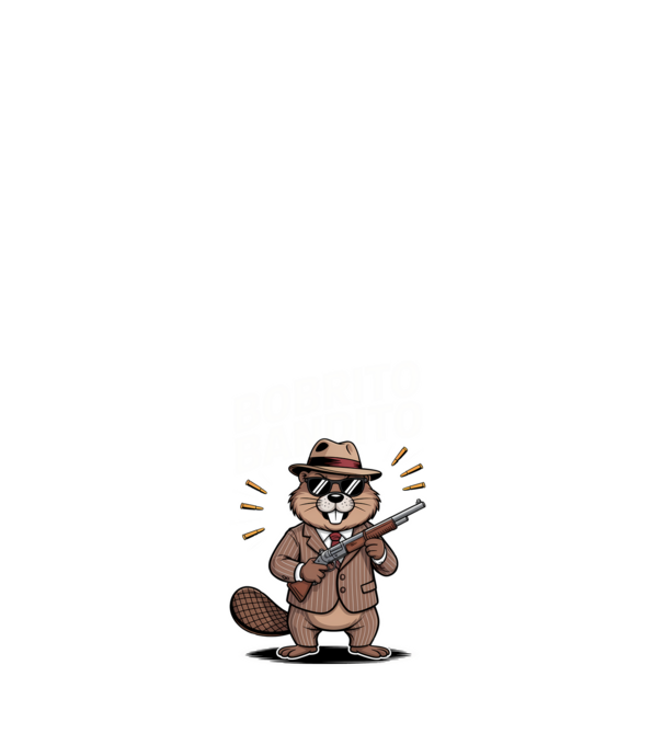 Bobrito Bandito model alb pe tricou