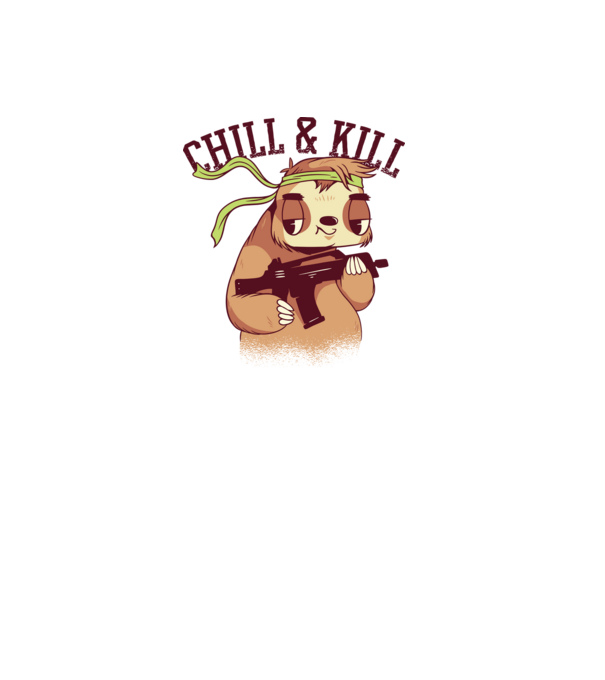 chill and kill model alb pe tricou