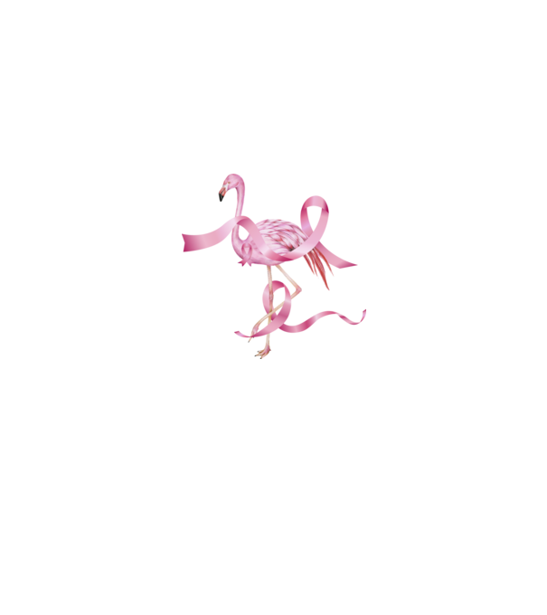Împotriva Cancerului de sân flamingo model negru pe tricou