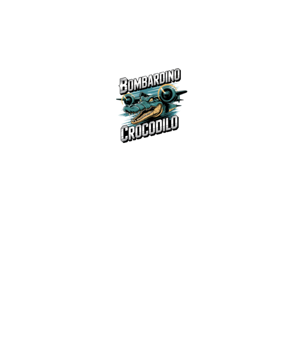 Bombardino Crocodilo 2 model negru pe tricou