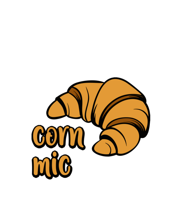 corn mic model alb pe tricou