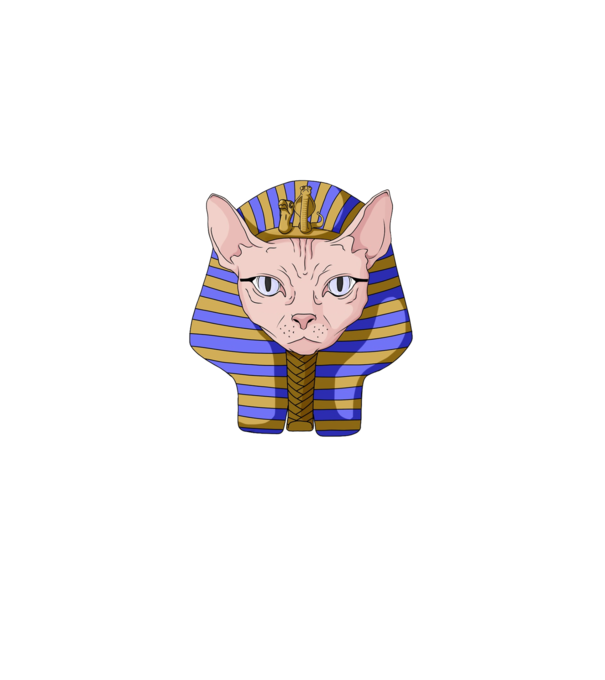 sphynx cat pharaoh model mov pe tricou
