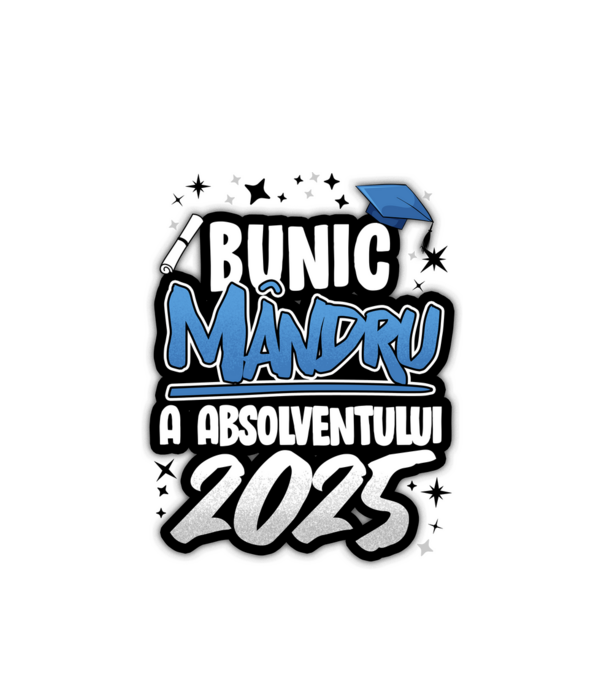 Bunic MÂNDRU a absolventului model alb pe tricou