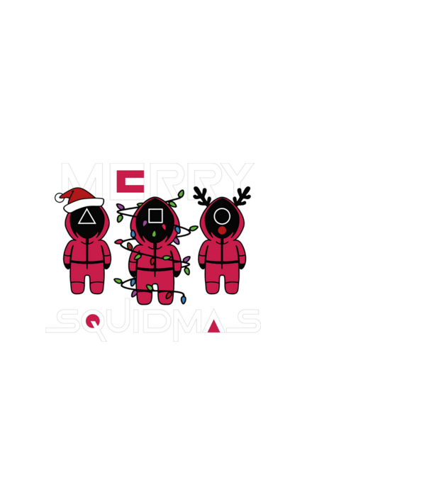 Merry squidmas model alb pe tricou