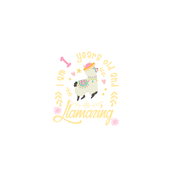 Birthday Llamazing 1 years old model negru pe tricou