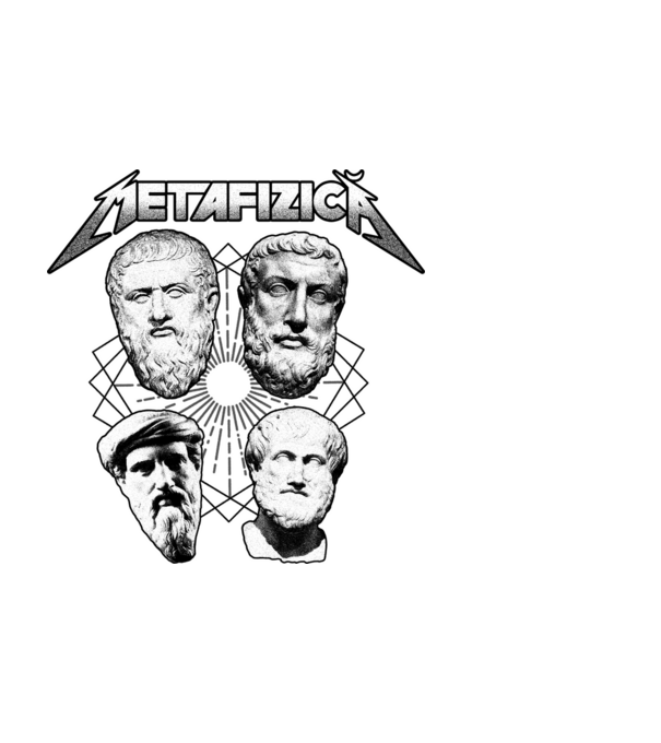 metafizică model negru pe tricou