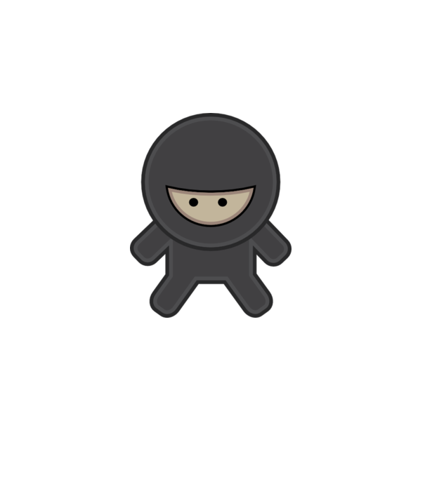 ninja model alb pe tricou