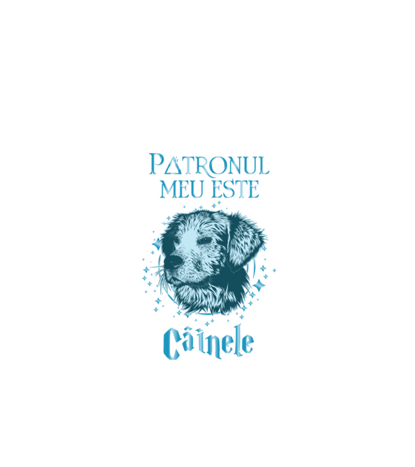 Patronul meu este CÂINELE model negru pe tricou