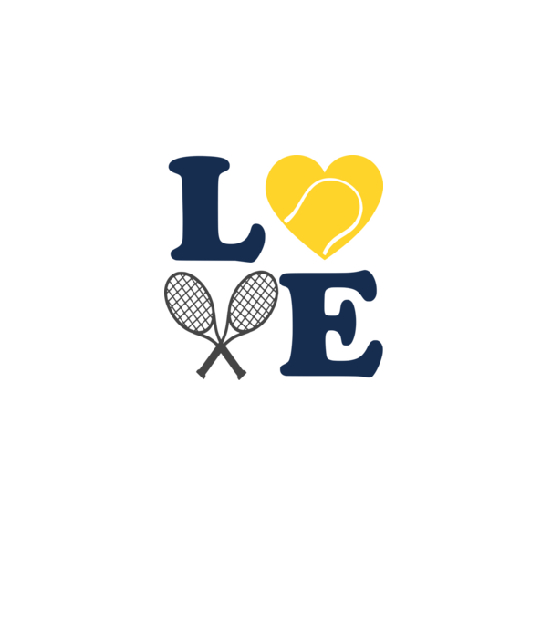 LOVE Tennis model alb pe tricou