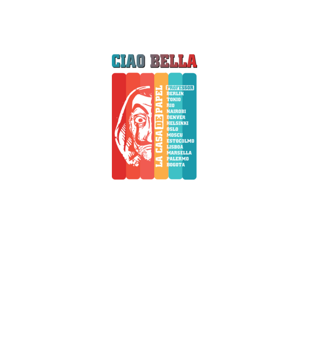 ciao bella retro model negru pe tricou
