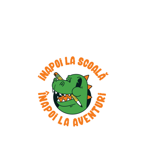 Înapoi la școală, înapoi la aventuri model alb pe tricou