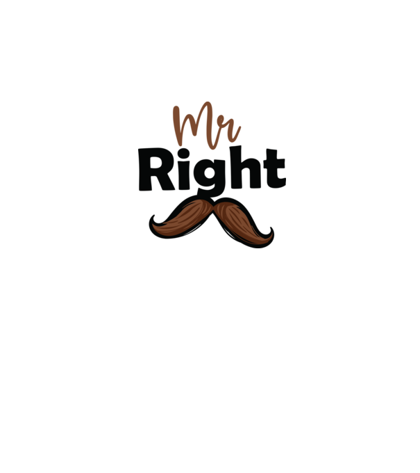 Mr right model alb pe tricou