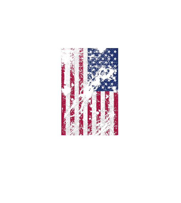 ripped flag U.S. model alb pe tricou