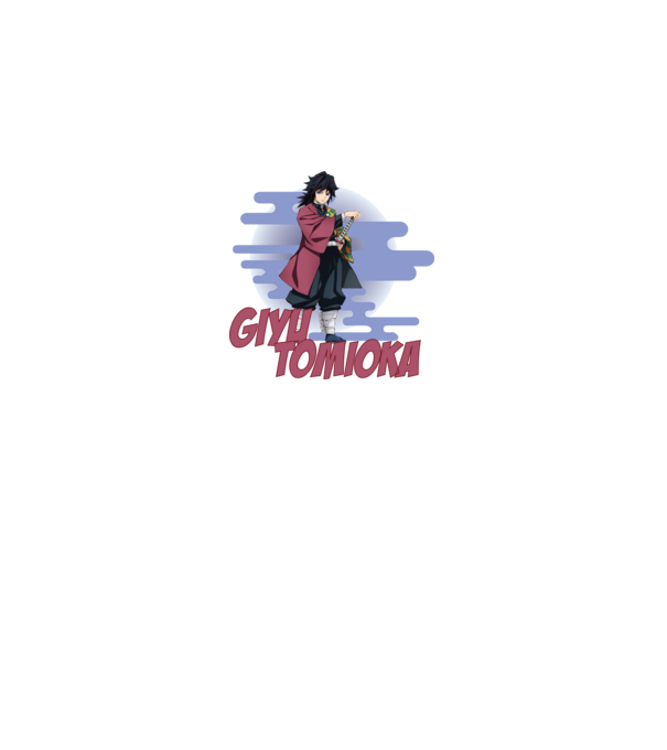 Demon Slayer Giyu model alb pe tricou