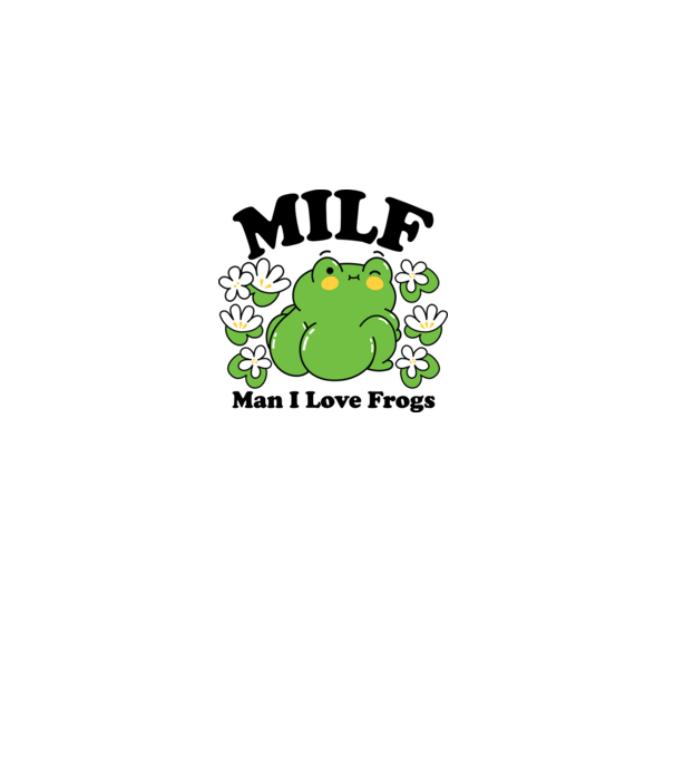 MILF man i love frogs model alb pe tricou