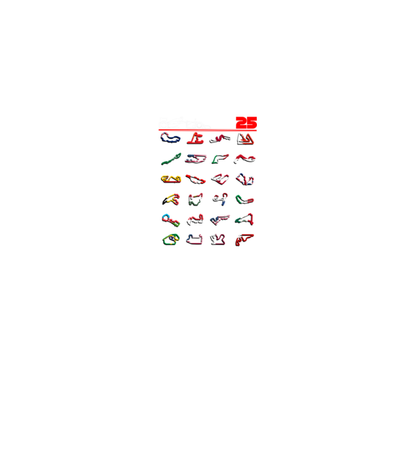 F1 calendar 2025 Negru model negru pe tricou