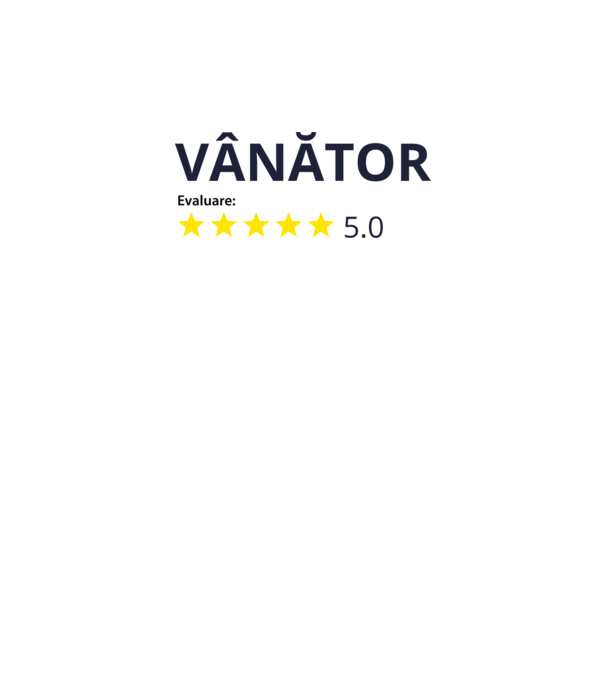evaluare: vânător de 5 stele model alb pe tricou