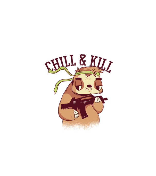 chill and kill model alb pe tricou