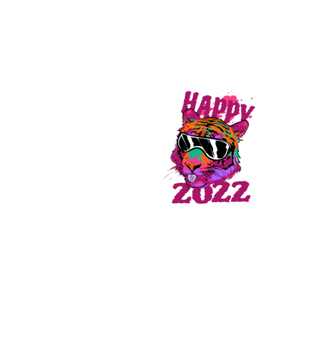 Happy 2022 tiger model galben neon pe tricou