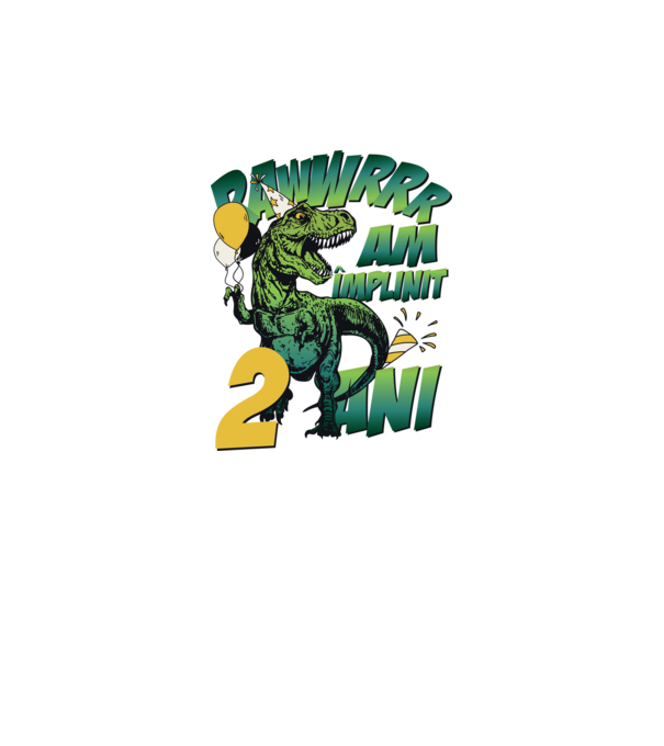 Rawr Am împlinit 2 ani model alb pe tricou