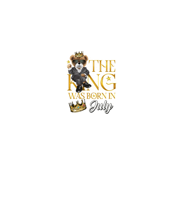 The king was born int JULY model negru pe tricou