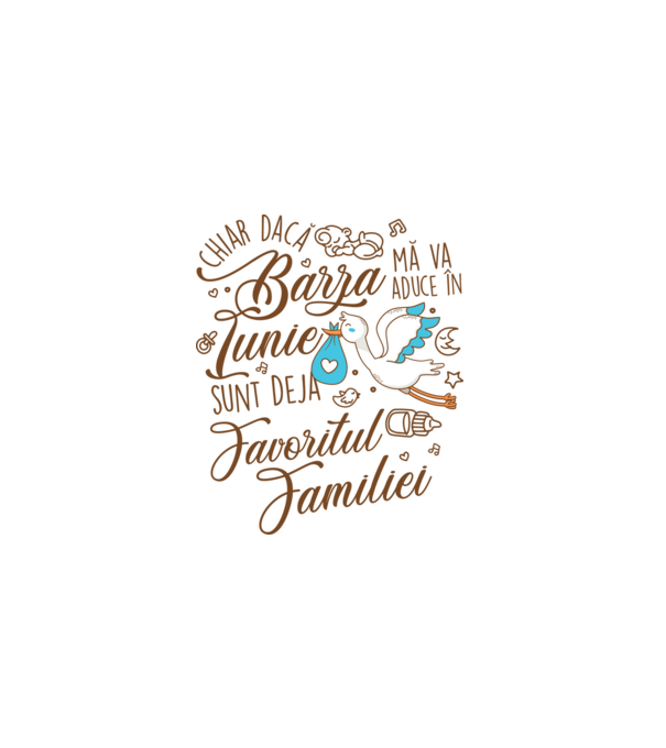 Favoritul familiei IUNIE model alb pe tricou