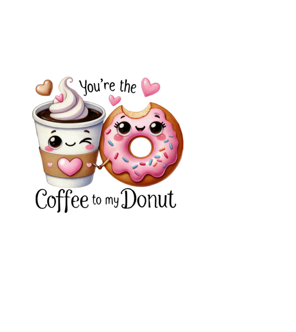 Coffee to my Donut model albastru deschis pe tricou