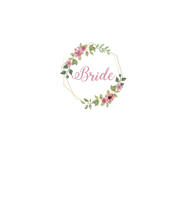 BRIDE pink floral model alb pe tricou